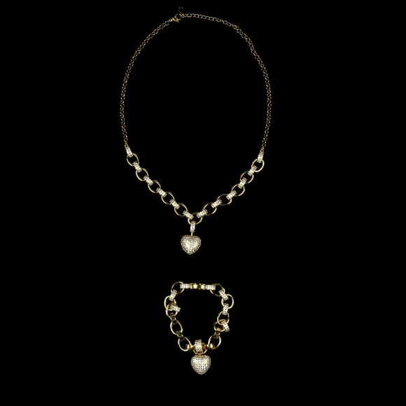 Verano Hill Heart Pendant Necklace & Bracelet Set – Gold – NWOT - Picture 2 of 6